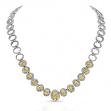 Uneek Oval Fancy Yellow Diamond Necklace - LVN680