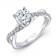 Uneek Round Diamond Engagement Ring with Infinity-Style Crisscross Shank - SM817S-6.5RD