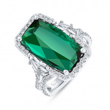 Uneek Precious Cushion Green Tourmaline Engagement Ring - R3003U