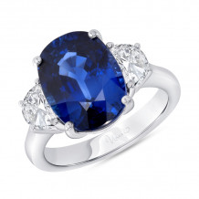 Uneek Oval Blue Sapphire Engagement Ring - LVRMT0708S