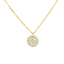 Meira T White Gold Smiley Face Necklace