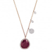 Meira T 14k Rose Gold Ruby and Diamond Necklace