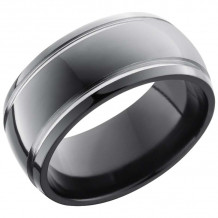 Lashbrook Black Zirconium 10mm Men's Wedding Band - Z10D_21W+POLISH