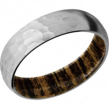 Lashbrook Titanium Hardwood 6mm Men's Wedding Band - HWSLEEVE6D_BOCOTE+HAMMER