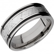 Lashbrook Titanium Meteorite 8mm Men's Wedding Band - 8F1321_METEORITEA+POLISH