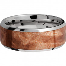 Lashbrook Titanium Hardwood 8mm Men's Wedding Band - HW8B16(NS)_MAPLEBURL+POLISH