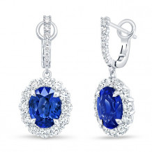 Uneek Blue Sapphire Drop Diamond Earrings - LVE10155BS