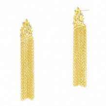 Freida Rothman Fleur Bloom Cascading Fringe Earrings - FBPYZE52-14K