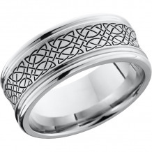 Lashbrook Cobalt Chrome 9mm Men's Wedding Band - CC9REC_LCVCELTIC18+CROSS+SATIN_POLISH