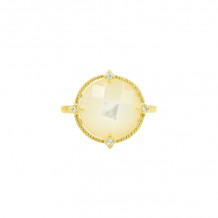 Freida Rothman Round Cocktail Ring - YZR090197B-MOP-8