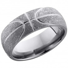 Lashbrook Titanium 8mm Men's Wedding Band - 8D_BASKETBALL+STIPPLE