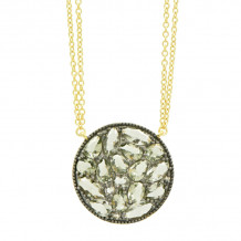 Freida Rothman Rose D'Or Rosecut Disc Pendant Necklace - RDYKGN19-16E