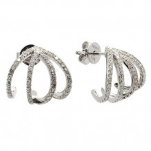 Meira T 14k White Gold Diamond Cage Earrings