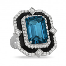 Doves London Blue 18k White Gold Diamond Ring - R9298BOLBT
