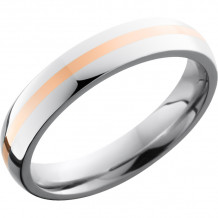 Lashbrook Rose & White Cobalt Chrome 4mm Men's Wedding Band - CC4D11_14KR+POLISH