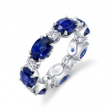 Uneek Oval Blue Sapphire Eternity Ring - LVBE169OVBSRD