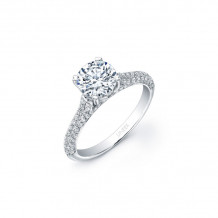 Uneek 14k White Gold Unity Sidestone Engagement Ring