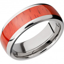 Lashbrook Titanium Hardwood 8mm Men's Wedding Band - HW8D15_PADAUK+POLISH