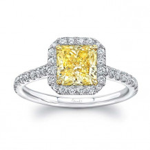 Uneek Radiant Cut Yellow Diamond Engagement Ring - LVS840RADY