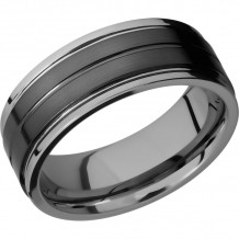 Lashbrook Black Tungsten Men's Wedding Band - TCR8422+SATIN_POLISH