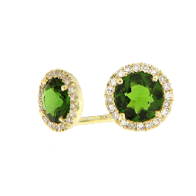 Meira T 14k Yellow Gold Chome Tourmaline Diamond Stud Earrings