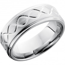 Lashbrook Cobalt Chrome 8mm Men's Wedding Band - CC8FGETALLINF+SATIN_POLISH