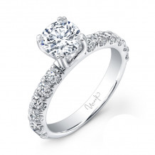 Uneek Classic Round Diamond Engagement Ring with U-Pave Upper Shank - USM02-6.5RD