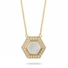 Doves White Orchid 18k Yellow Gold Gemstone Necklace - N9033WMP