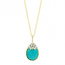 Freida Rothman Fleur Bloom Empire Turquoise Teardrop Pendant Necklace - FBPYZTQN51-30