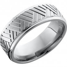 Lashbrook Titanium 8mm Men's Wedding Band - 8FGEBASK+SATIN_POLISH