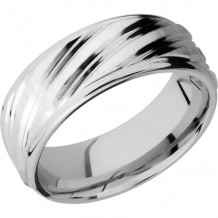 Lashbrook Cobalt Chrome 8mm Men's Wedding Band - CC8REFDBSTRIPE+CROSS+SATIN_POLISH