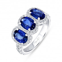 Uneek Precious Blue Sapphire Diamond Engagement Ring - R1022OVBS