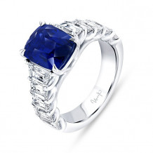 Uneek Blue Sapphire Diamond Engagement Ring - R072CUBS