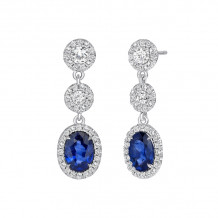 Uneek Oval Blue Sapphire Earrings - LVE940OVBS