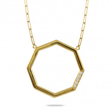 Doves Fibonacci 18k Yellow Gold Diamond Necklace - N9854