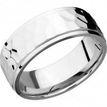 Lashbrook Cobalt Chrome 8mm Men's Wedding Band - CC8FGE+ROCK+POLISH_POLISH