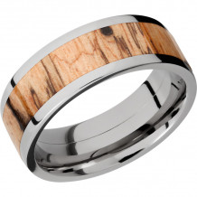 Lashbrook Titanium Hardwood 8mm Men's Wedding Band - HW8F15_SPALTEDTAMARIND+POLISH