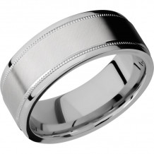 Lashbrook Cobalt Chrome 8mm Men's Wedding Band - CC8FGEW2UMIL+ANGLE+SATIN_POLISH