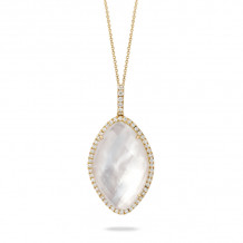 Doves White Orchid 18k White Gold Gemstone Pendant - P5915WMP