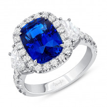 Uneek Cushion Cut Blue Sapphire Engagement Ring - LVS1040CUBS