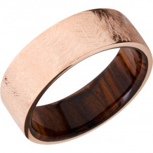 Lashbrook 14k Rose Gold Hardwood 8mm Men's Wedding Band - HWSLEEVE14KR8FR_NATCOCO+DISTRESS