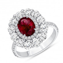 Uneek Oval Ruby Diamond Engagement Ring - LVS1015DOVRU