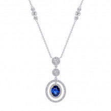 Uneek Blue Sapphire Diamond Pendant - LVN937OVBS