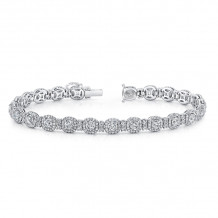 Uneek Round Diamond Bracelet with Cushion-Shaped Halos - LVBRJ100M