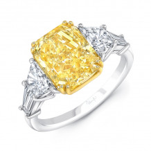Uneek Radiant Fancy Yellow Diamond Engagement Ring - R011U