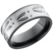 Lashbrook Black Zirconium 8mm Men's Wedding Band - Z8F_DEERU+BEAD_POLISH