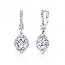 Uneek Petals Design Round Diamond Dangling Earrings - LVE941RD