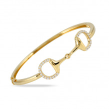 Doves Equestrian 18k Yellow Gold Bangle Bracelet - B9764-1