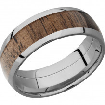 Lashbrook Titanium Hardwood 8mm Men's Wedding Band - HW8D15_WALNUT+POLISH