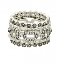 Freida Rothman Platinum Rhodium Plated Sterling Silver Stackable Rings